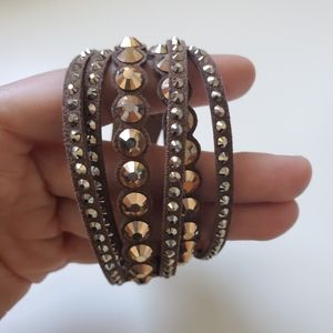 Swarovski brown bracelet Slake crystal wrap